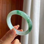 糯冰飘花翡翠平安镯(57.6mm)（yc424552）