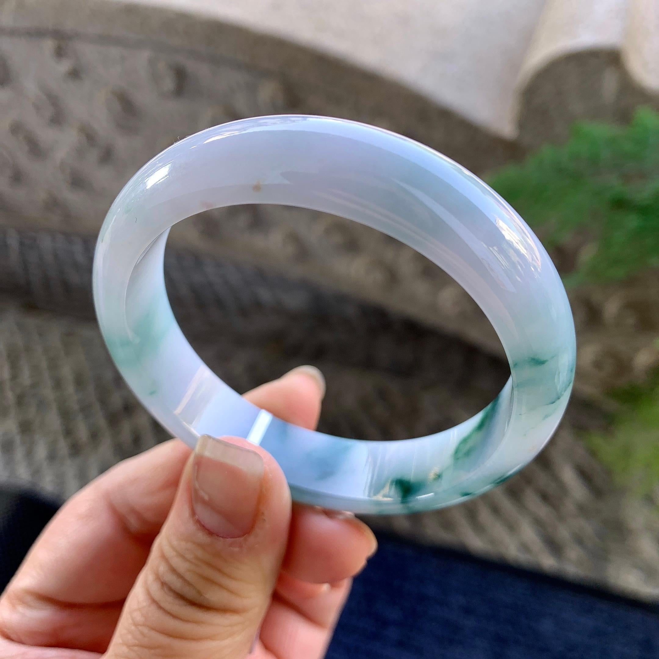 细糯种飘花平安镯（54mm）（yc305695）