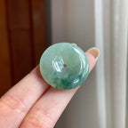 糯冰飘花翡翠平安扣（yc403907）