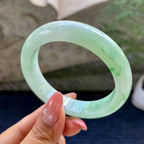 细糯种飘翠绿正圈平安镯56圈          天然缅甸A货翡翠（yc433710）