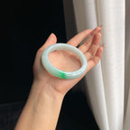 糯冰飘一抹翠色翡翠平安镯（59mm）（yc354254）