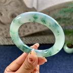 糯冰种飘花圆条手镯（51.5mm）（yc249455）