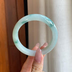 细糯冰飘花翡翠平安镯（56.5mm）（yc289405）