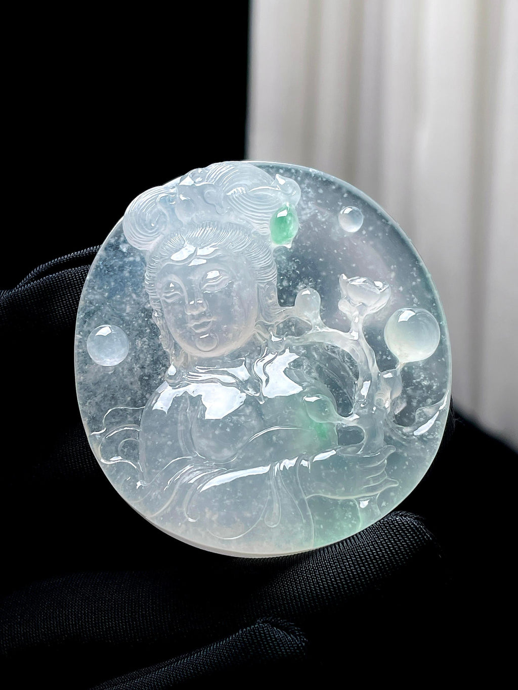玻璃种雪花棉翡翠踏雪寻梅（yc366123）