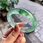 高冰种飘花平安镯（54.8mm）（yc292642）