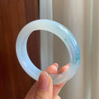 冰种飘花翡翠平安镯（53.2mm)（yc329483）