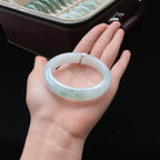 细糯种飘花正圈翡翠手镯（55mm）（yc018713）
