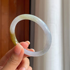 糯冰黄翡圆条翡翠手镯(53.5mm)（yc402810）