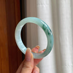 糯冰飘花翡翠平安镯（57.3mm)（yc416963）