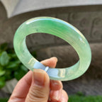 糯冰种晴底飘绿平安镯（53mm）（yc304780）