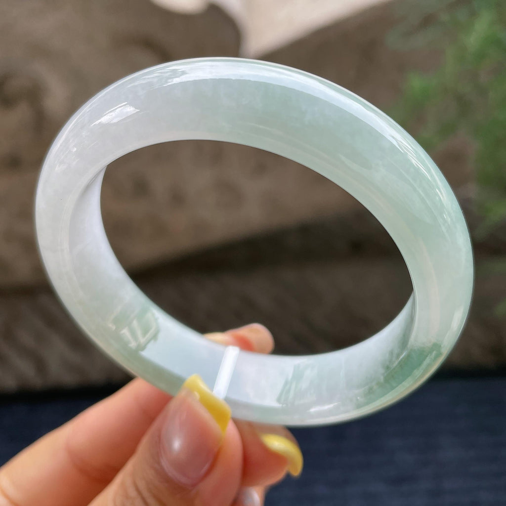 细糯种飘花正圈平安镯54.4圈         天然缅甸A货翡翠（yc381953）