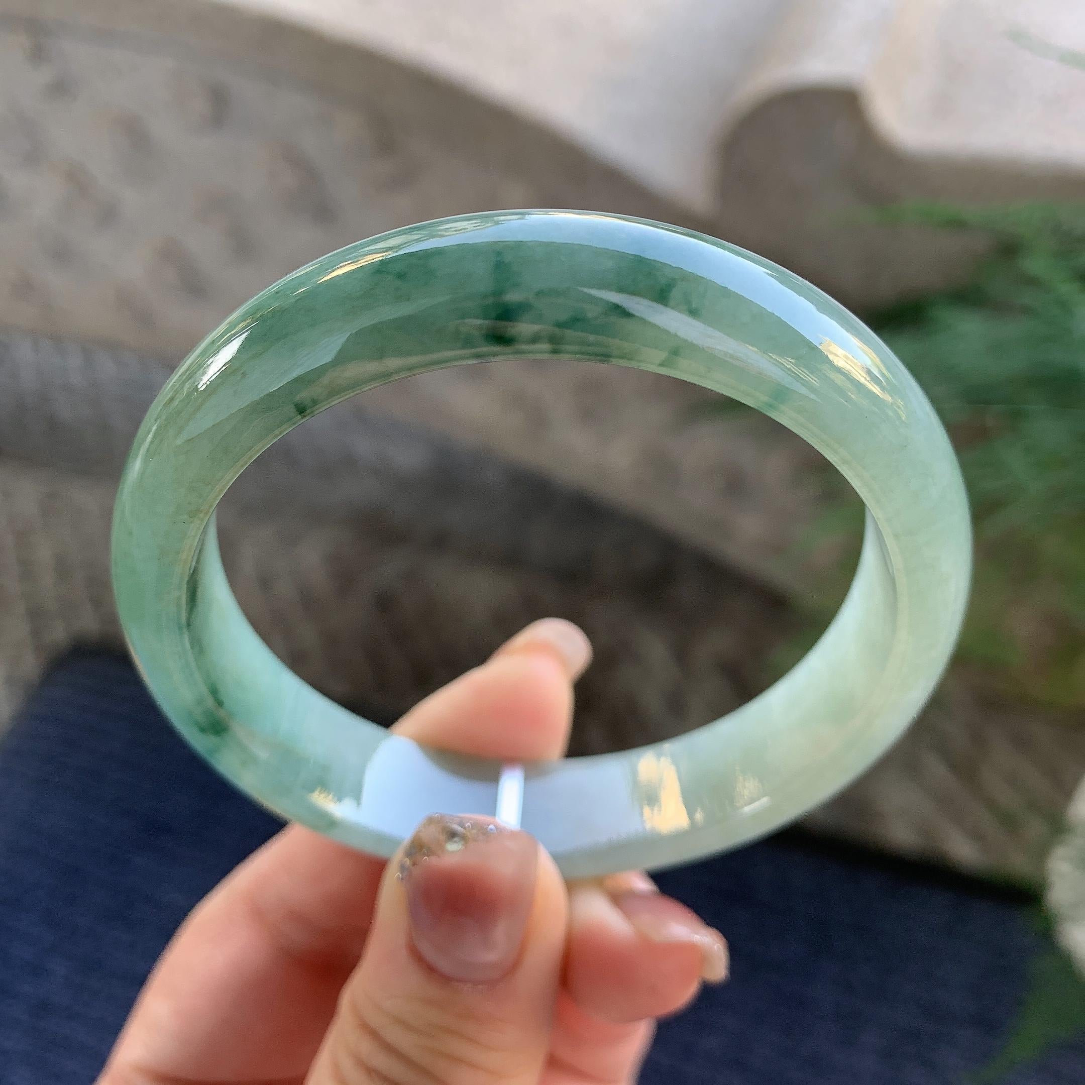 细糯种飘花平安镯（57mm）（yc294659）