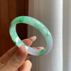 糯冰带色贵妃翡翠手镯（53.5mm）（yc312845）