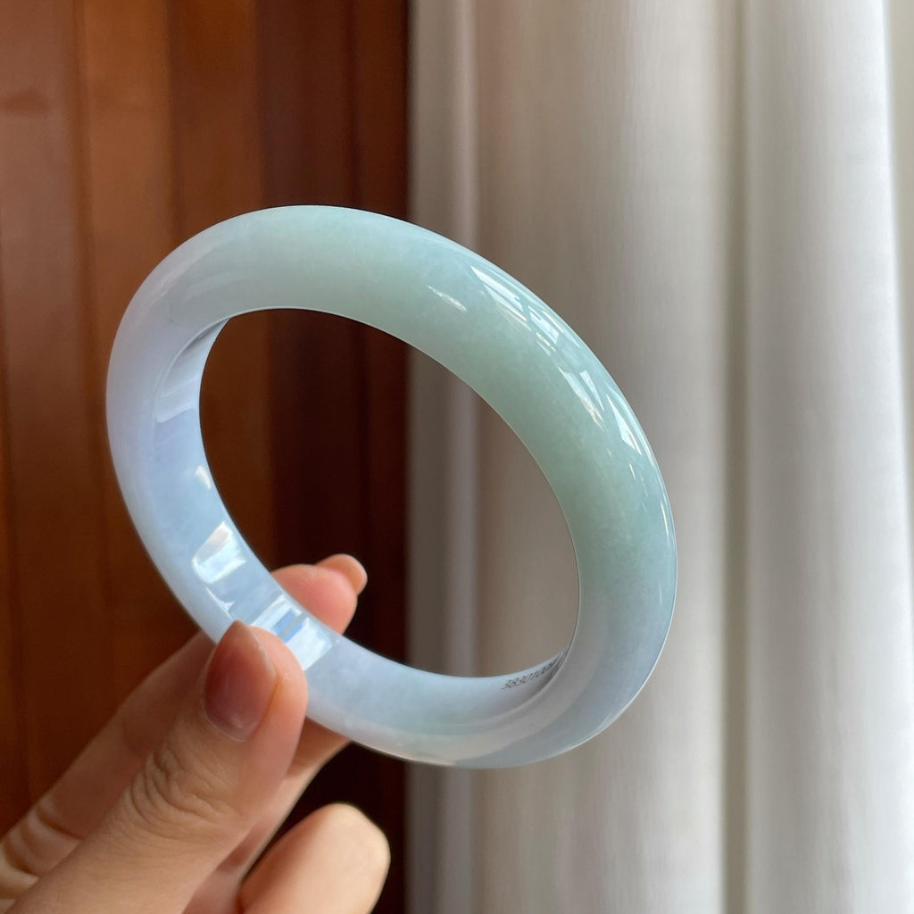 糯冰淡春彩翡翠平安镯（63.5mm）（yc289697）