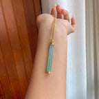 18k金镶冰种蓝晴底翡翠金箍棒（yc258407）