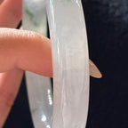 糯冰飘花圆条手镯 52圈 天然缅甸A货翡翠（yc457476）