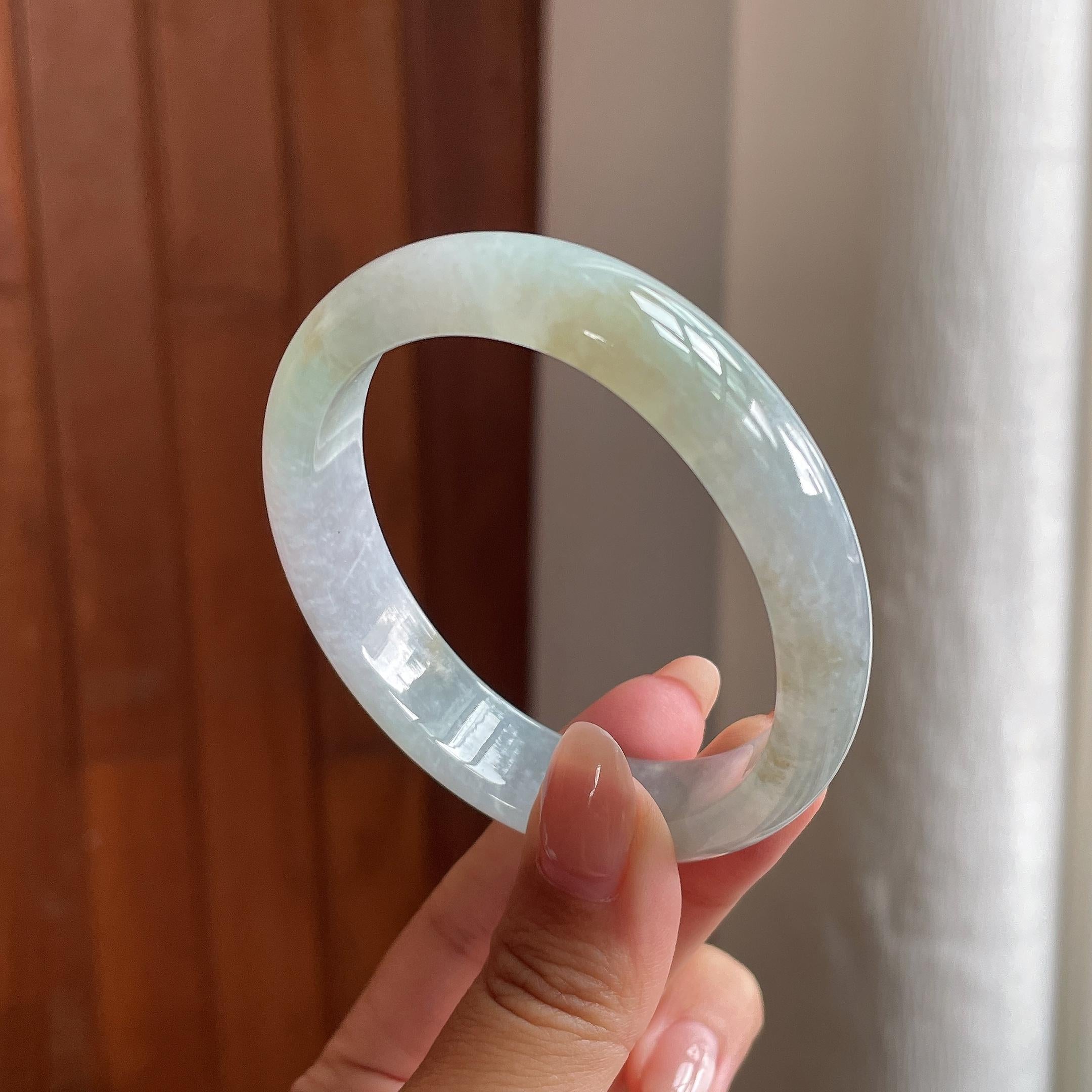 糯冰紫罗兰特色贵妃镯 54圈 天然缅甸A货翡翠（yc528530）