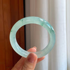 冰种飘花翡翠平安镯（55.7mm）（yc278697）