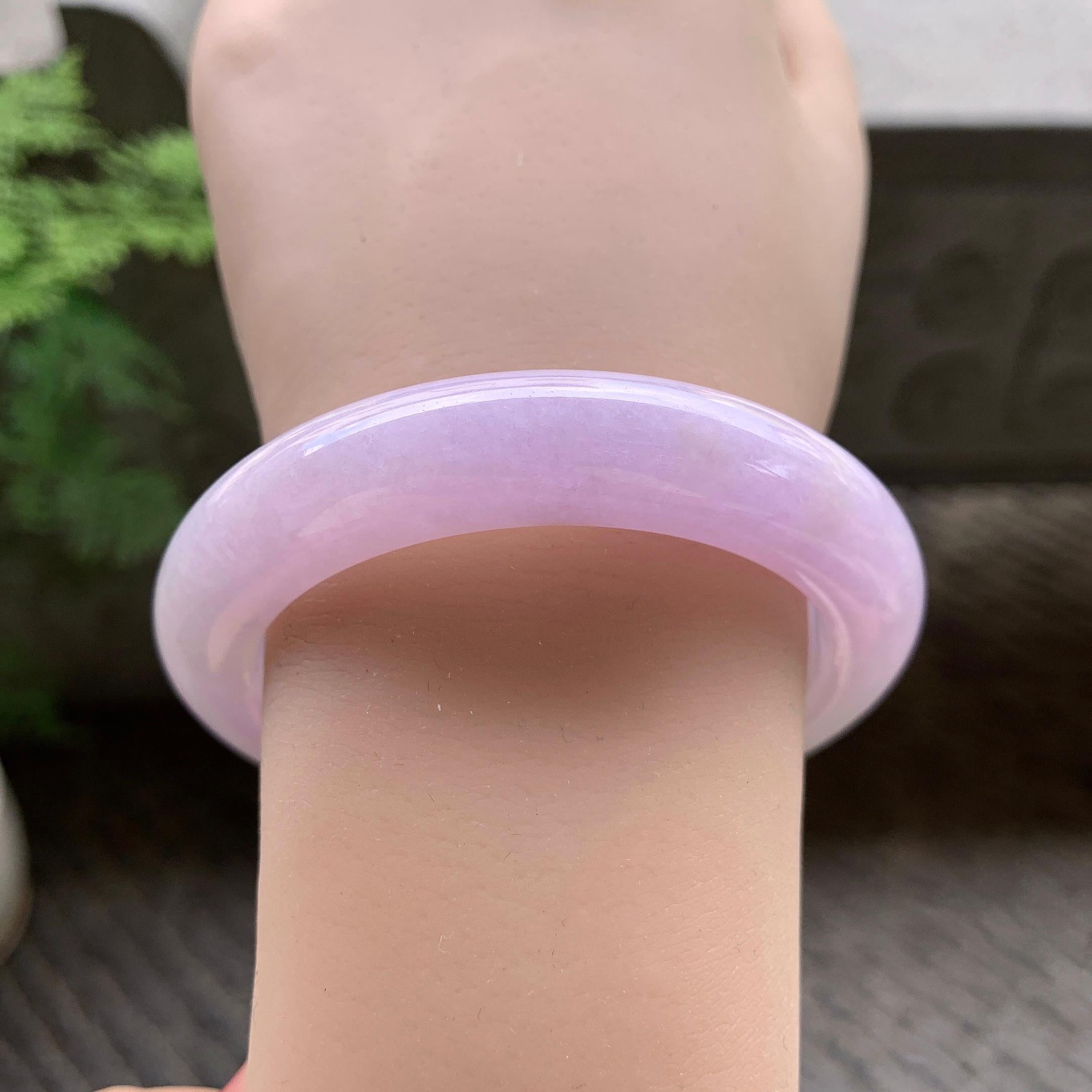 细糯种紫罗兰洒金平安镯（54.5mm）（yc202381）