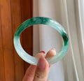 糯冰带色翡翠平安镯（59.7mm）（yc304372）
