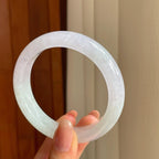 冰种淡紫罗兰翡翠平安镯（57.8mm）（yc342963）