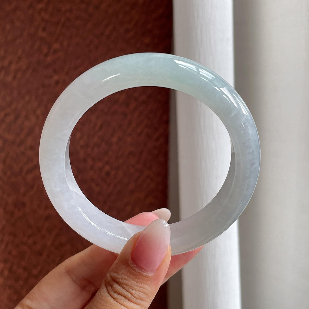 糯冰淡底色正圈平安镯 54圈（yc724256）