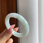糯冰飘花翡翠平安镯（63mm）（yc286502）
