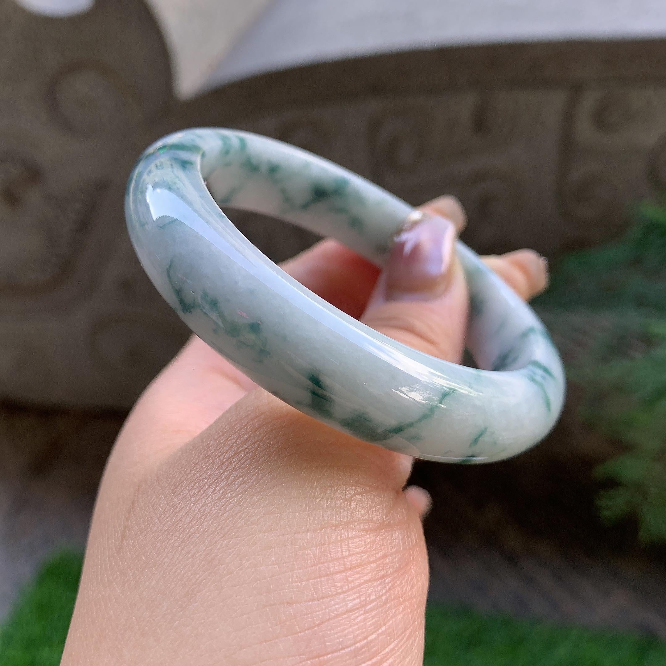糯种飘花平安镯（56.8mm）（yc293329）