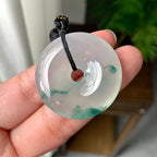 糯冰种飘花平安扣吊坠（yc264115）