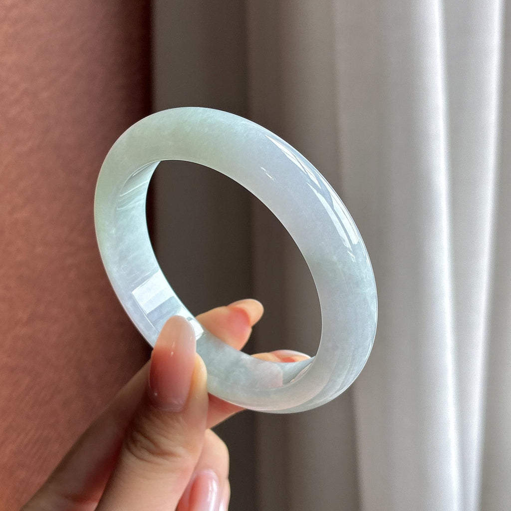 特推 糯冰淡底色正圈平安镯 55圈（yc752783）