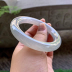 糯冰种飘花圆条手镯（56.7mm）（yc213132）