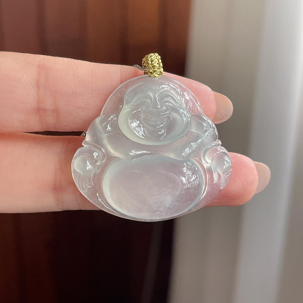 冰种淡底色佛公挂件 天然缅甸Ａ货翡翠（yc506540）