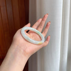 糯冰黄翡特色翡翠圆条手镯（52.7mm)（yc350442）