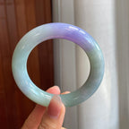 糯冰春带彩翡翠圆条手镯（55.2mm)（yc316084）