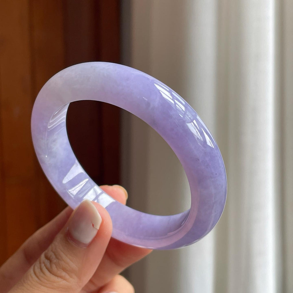 糯冰紫罗兰翡翠平安镯（54mm）（yc261403）