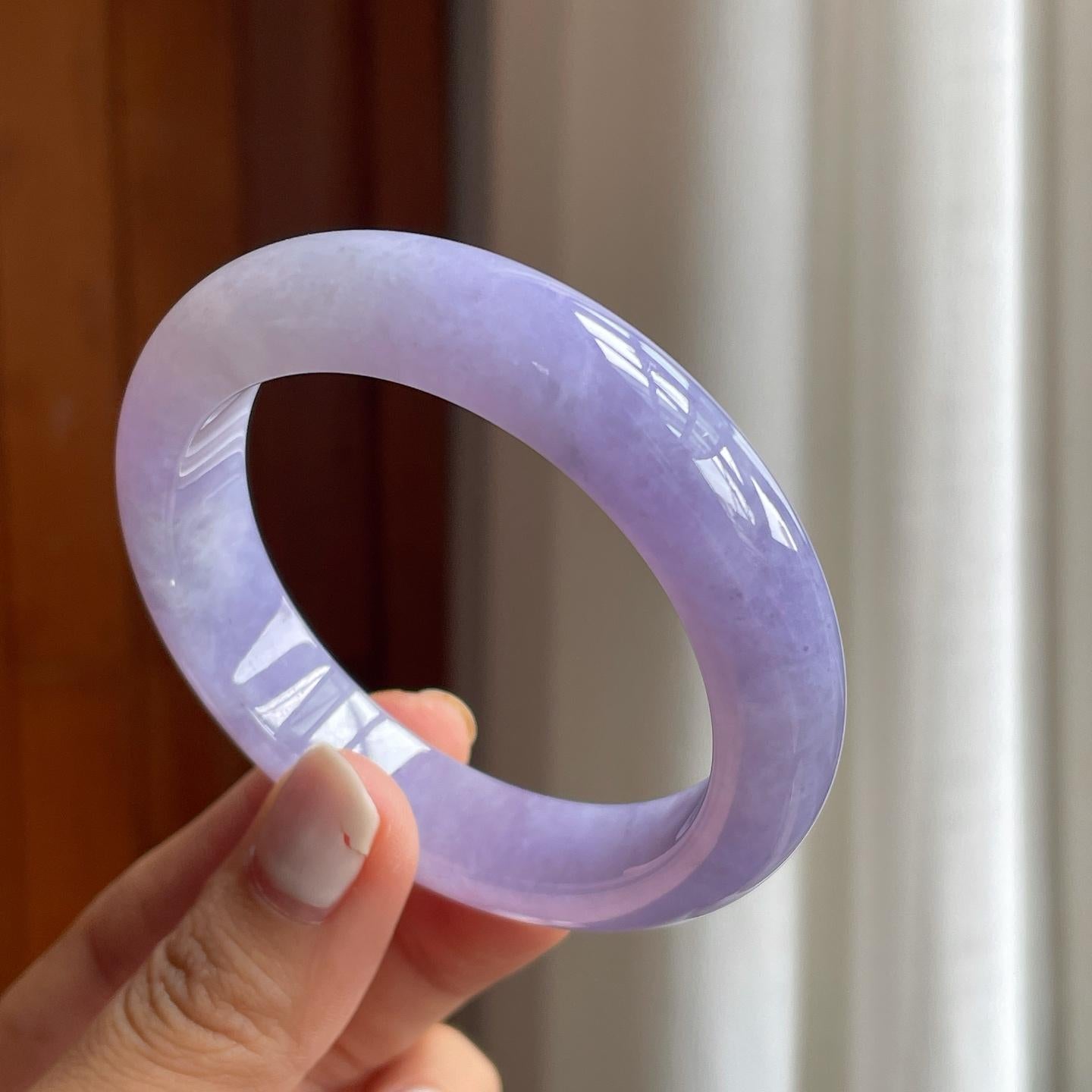 糯冰紫罗兰翡翠平安镯（54mm）（yc261403）