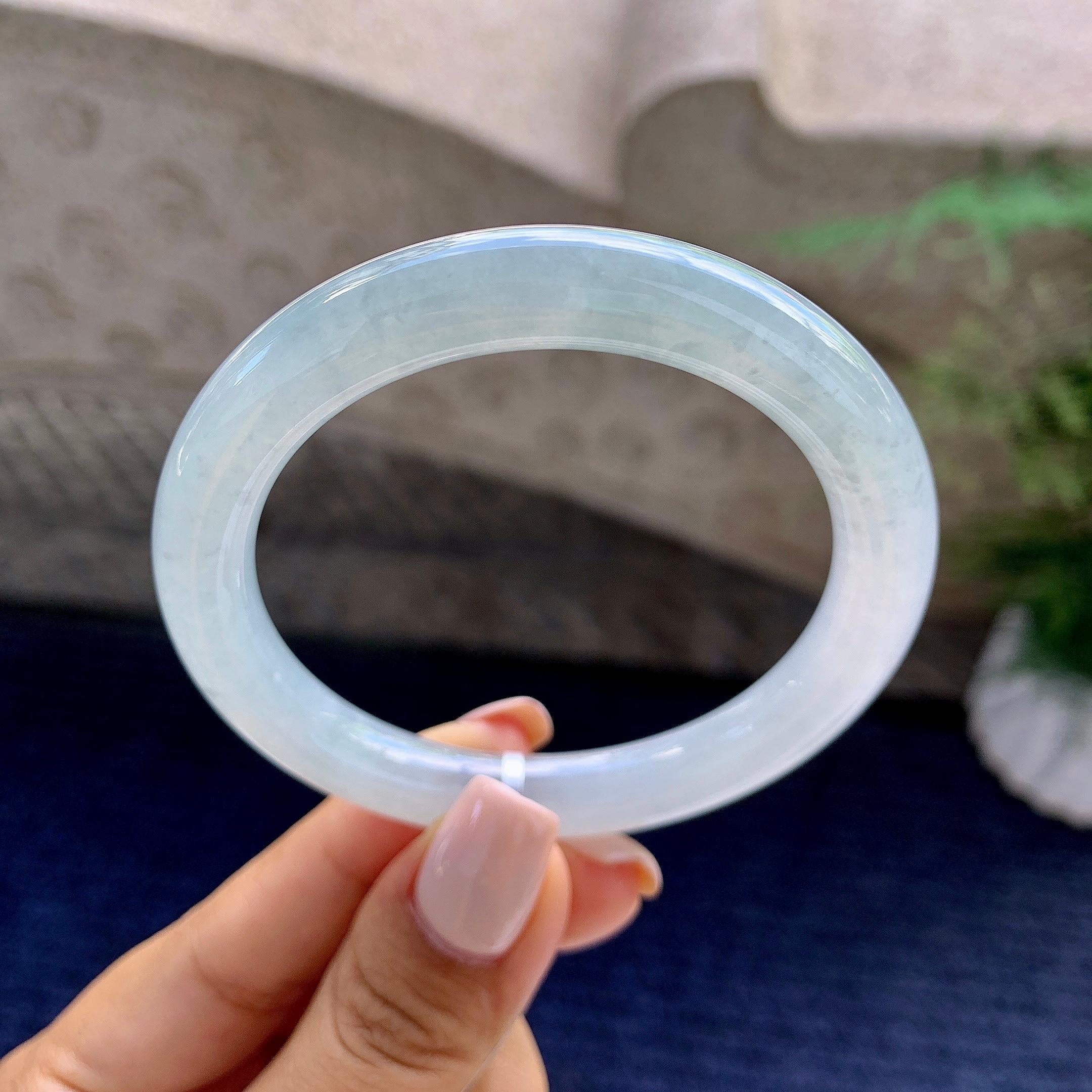 细糯种带底色圆条手镯（53.2mm）（yc223965）