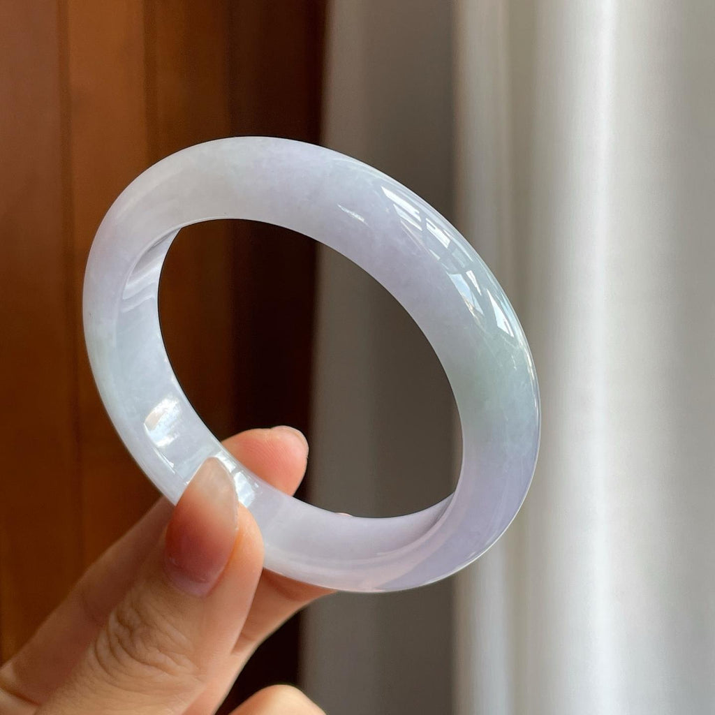 糯冰淡紫罗兰翡翠平安镯（55.5mm）（yc312925）