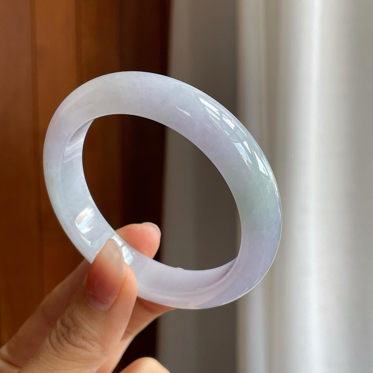 糯冰淡紫罗兰翡翠平安镯（55.5mm）（yc312925）