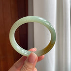 糯冰晴底黄翡翡翠平安镯（59mm）（yc377374）