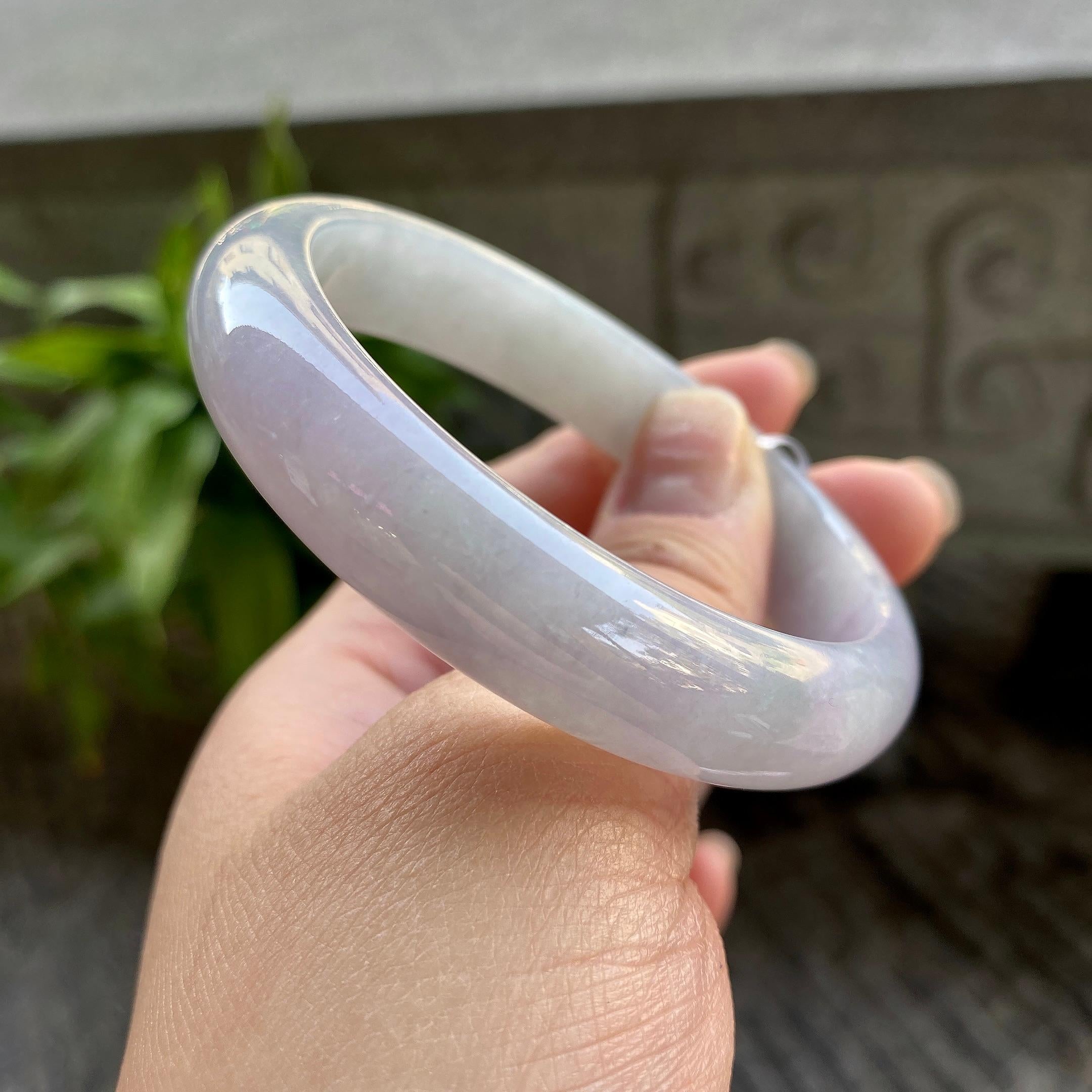 糯种淡紫罗兰平安镯（57mm）（yc311019）