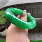 细糯种阳绿宽版轮胎手镯（59.3mm）（yc225046）