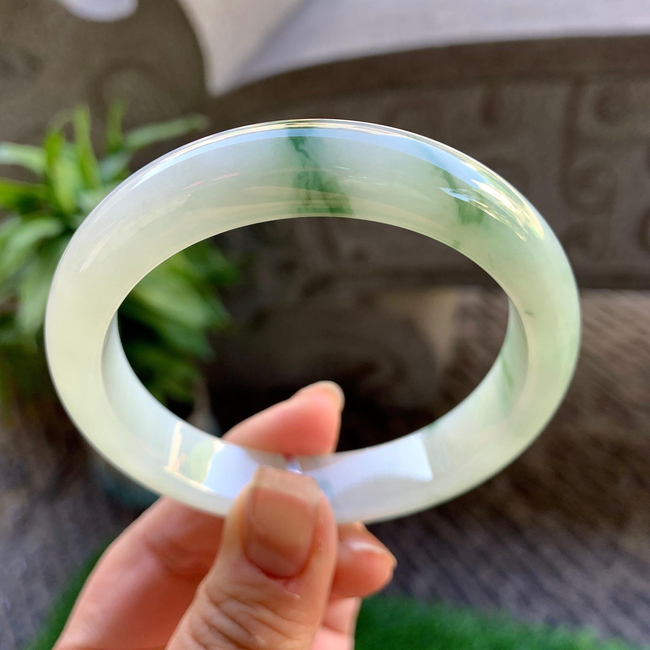 细糯种飘花平安镯（58mm）（yc307327）