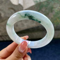 细糯种飘花正圈平安镯55.6圈      天然缅甸A货翡翠（yc425942）