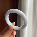 糯冰带色翡翠平安镯（56.5mm）（yc377981）