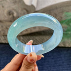 糯冰种蓝底宽版轮胎手镯（56.1mm）（yc243441）