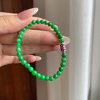 糯种满绿翡翠珠串手串（yc263540）