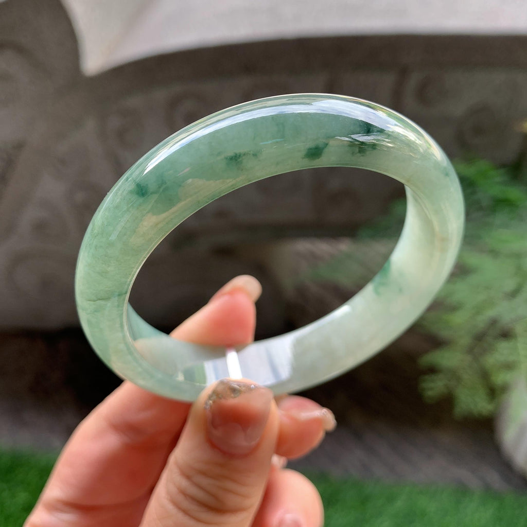 细糯种油青飘花平安镯（56.4mm）（yc293332）