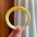 糯冰黄翡翡翠圆条手镯（52mm）（yc312952）