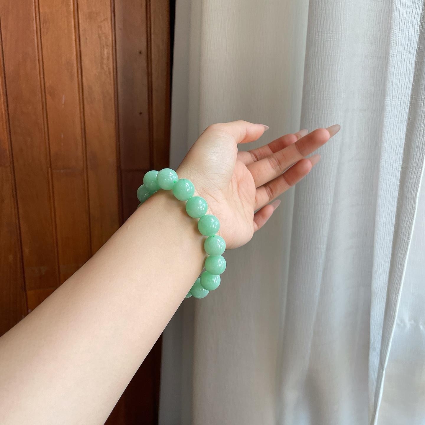 细糯冰晴底翡翠手串珠串（yc277057）